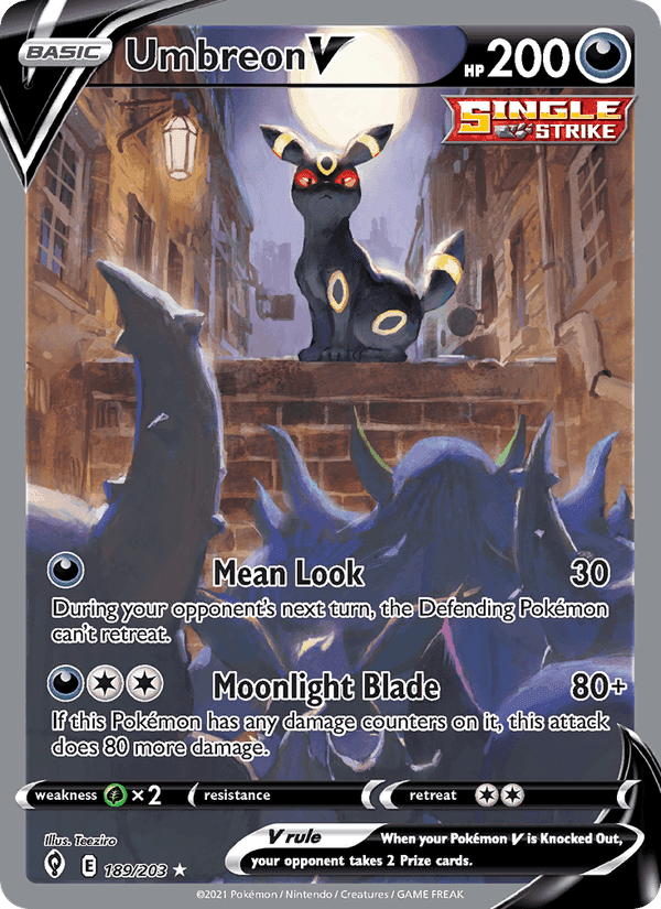 Evolving Skies の 189 番、Umbreon V