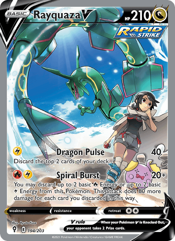 Rayquaza V, card 194 from Evolving Skies