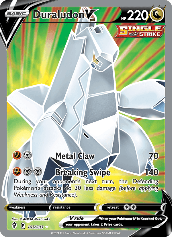 Duraludon V, card 197 from Evolving Skies