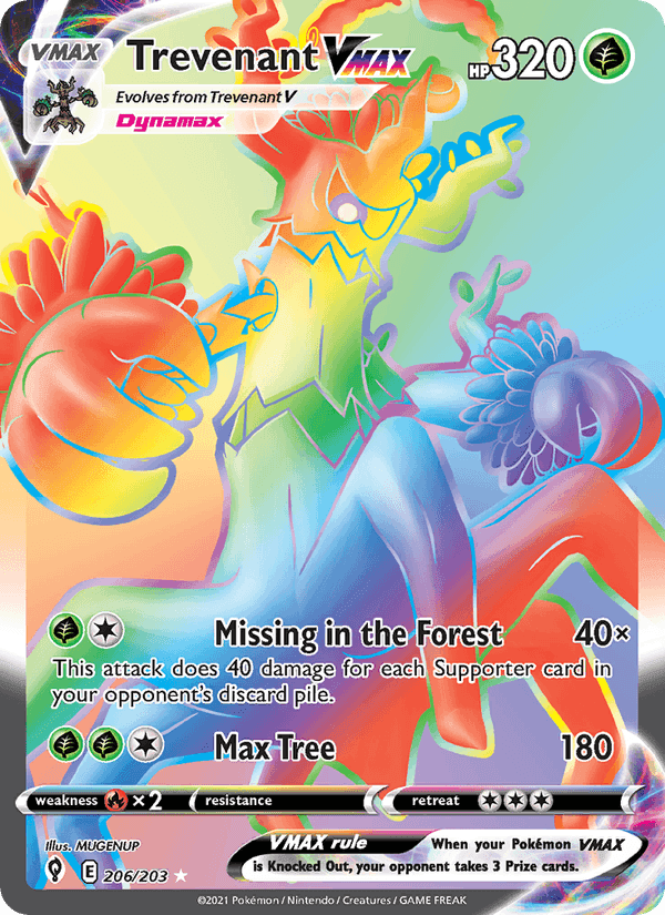 Trevenant VMAX, card 206 from Evolving Skies