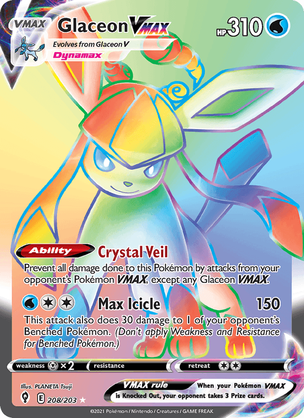 Glaceon VMAX, carta 208 di Evolving Skies
