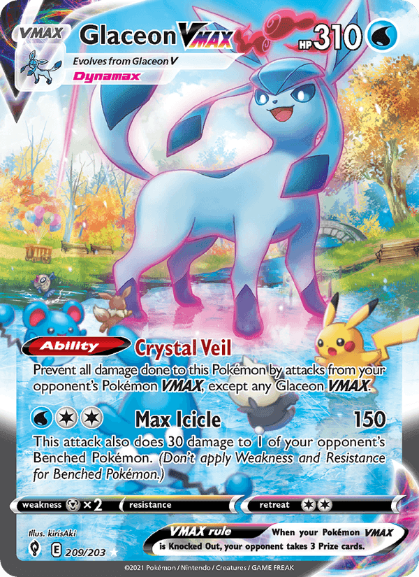 Glaceon VMAX, card 209 from Evolving Skies