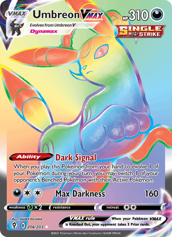 Evolving Skies の 214 番、Umbreon VMAX