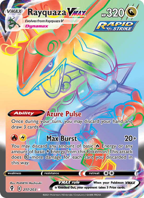 Rayquaza VMAX, carta 217 di Evolving Skies