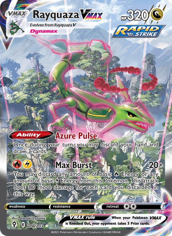 Evolving Skies の 218 番、Rayquaza VMAX