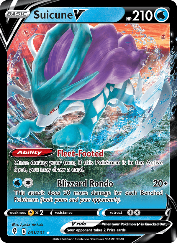 Suicune V, card 31 from Evolving Skies