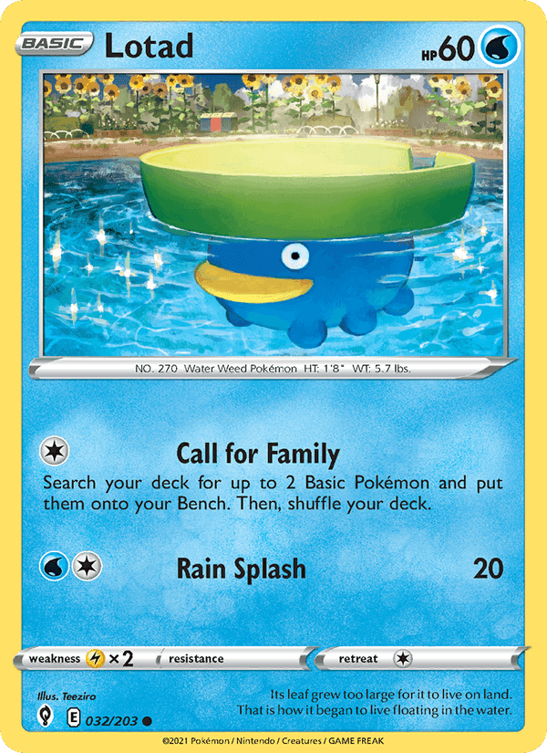 Lotad, carta 32 di Evolving Skies