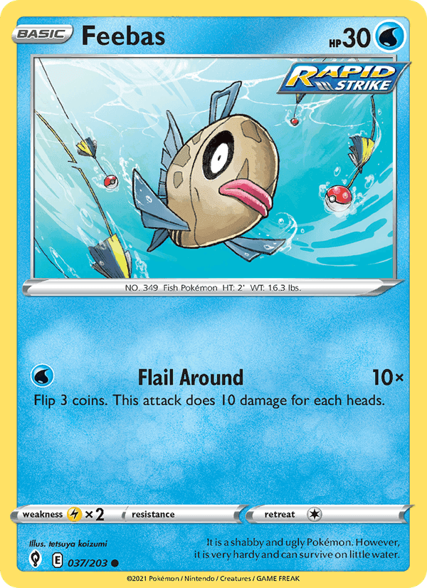 Feebas, card 37 from Evolving Skies