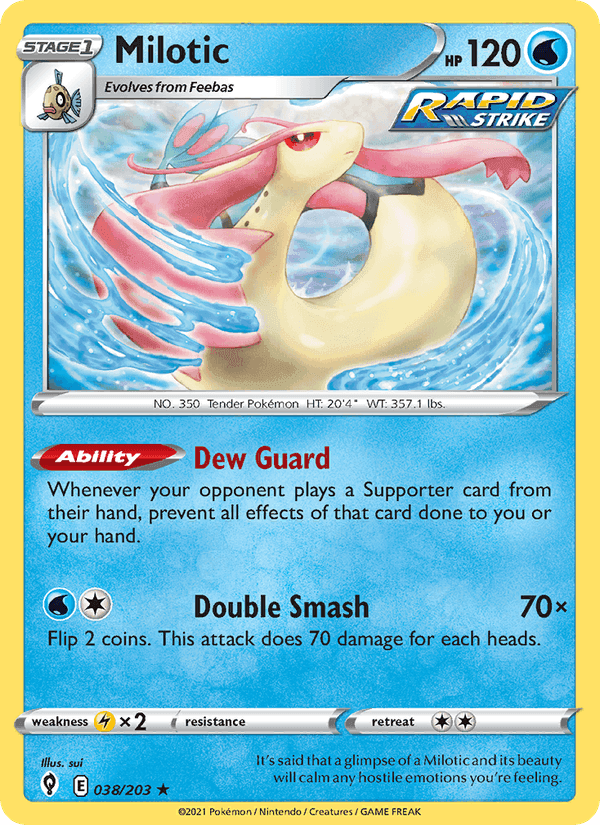 Milotic, card 38 from Evolving Skies