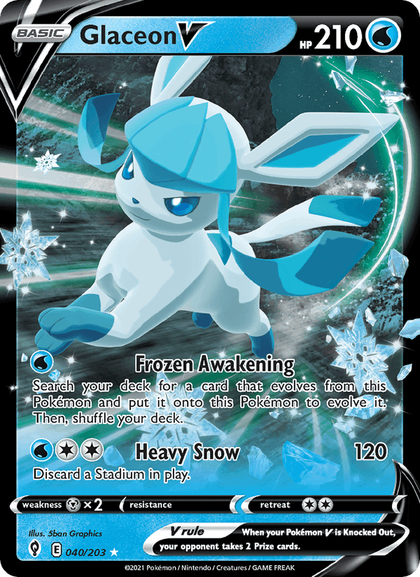 Glaceon V, card 40 from Evolving Skies