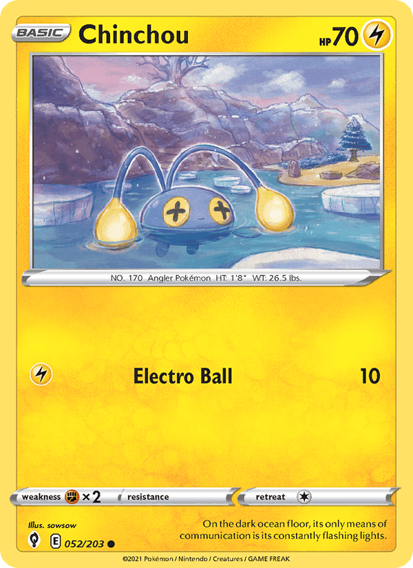 Chinchou, card 52 from Evolving Skies
