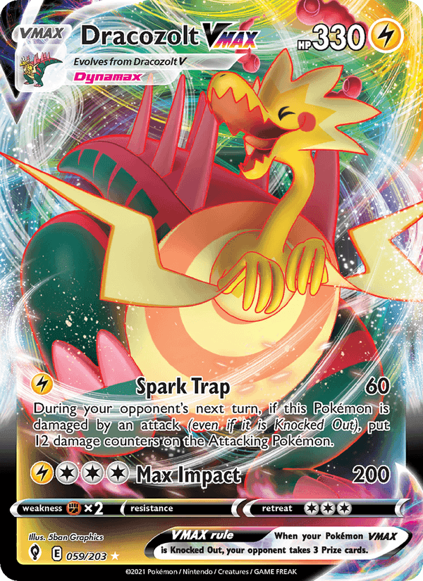 Dracozolt VMAX, card 59 from Evolving Skies