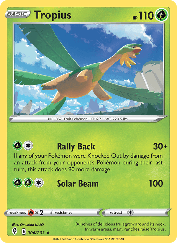 Tropius, card 6 from Evolving Skies