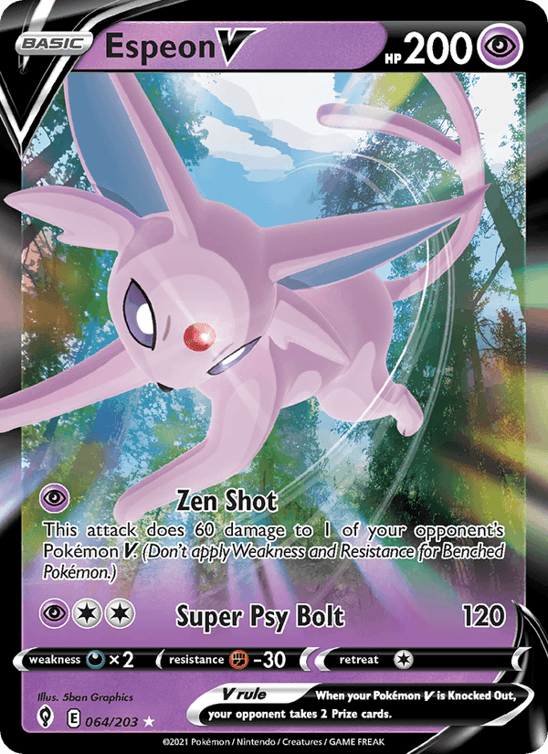 Espeon V, card 64 from Evolving Skies