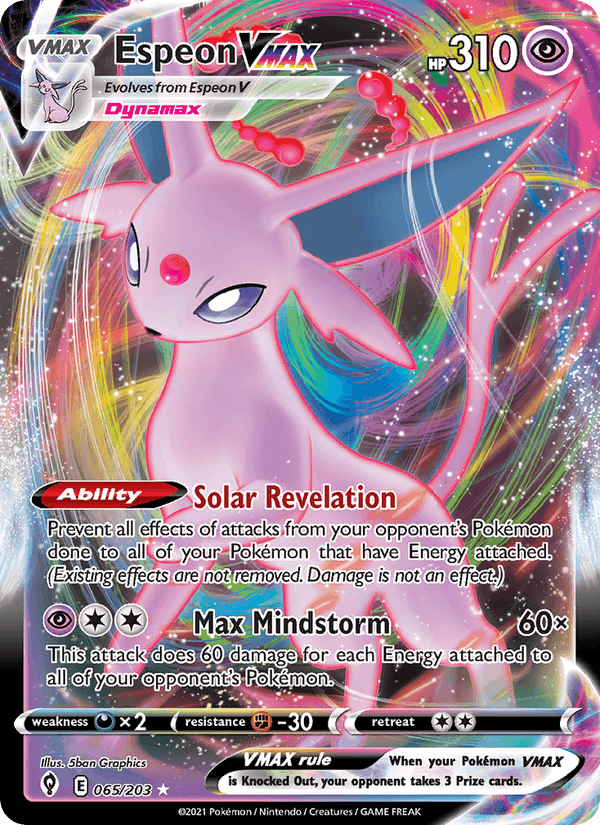 Espeon VMAX, card 65 from Evolving Skies