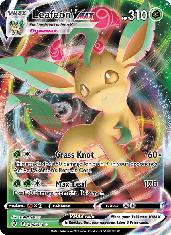 Evolving Skies の 8 番、Leafeon VMAX