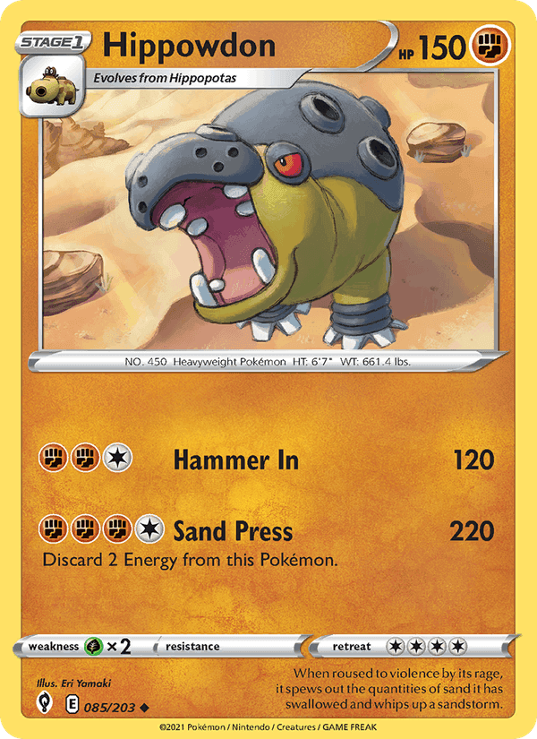 Hippowdon, card 85 from Evolving Skies