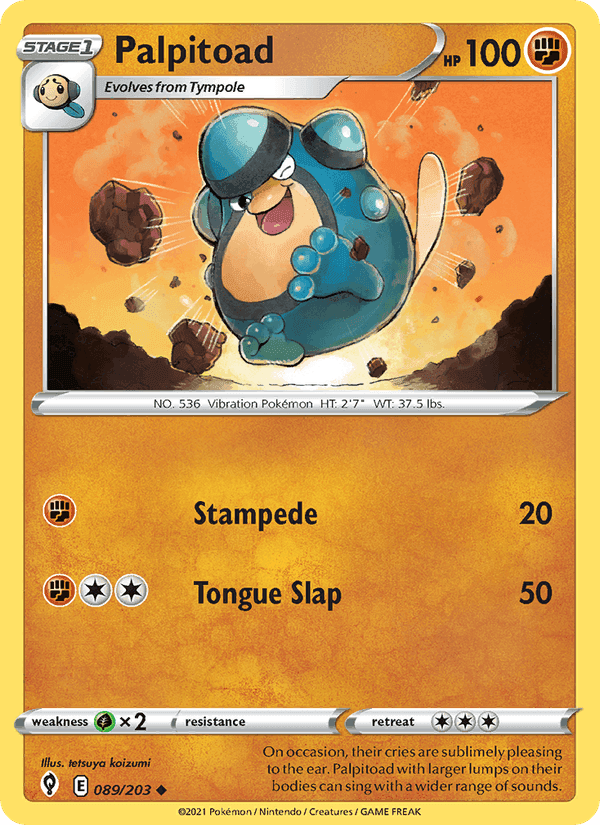 Palpitoad, card 89 from Evolving Skies