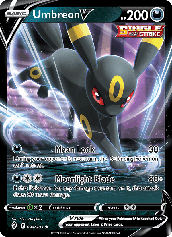 Umbreon V, card 94 from Evolving Skies