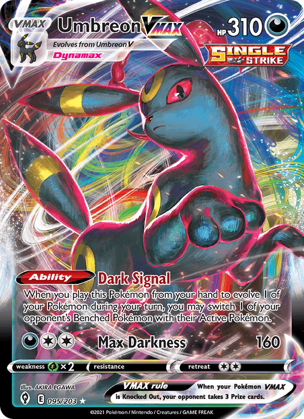Umbreon VMAX, card 95 from Evolving Skies
