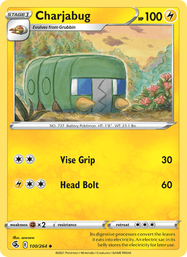 Charjabug, card 100 from Fusion Strike