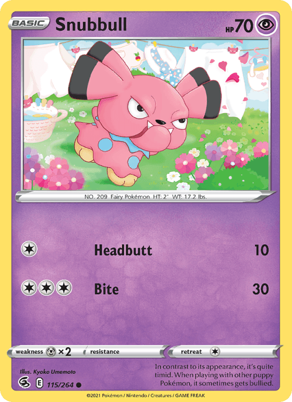 Snubbull, card 115 from Fusion Strike