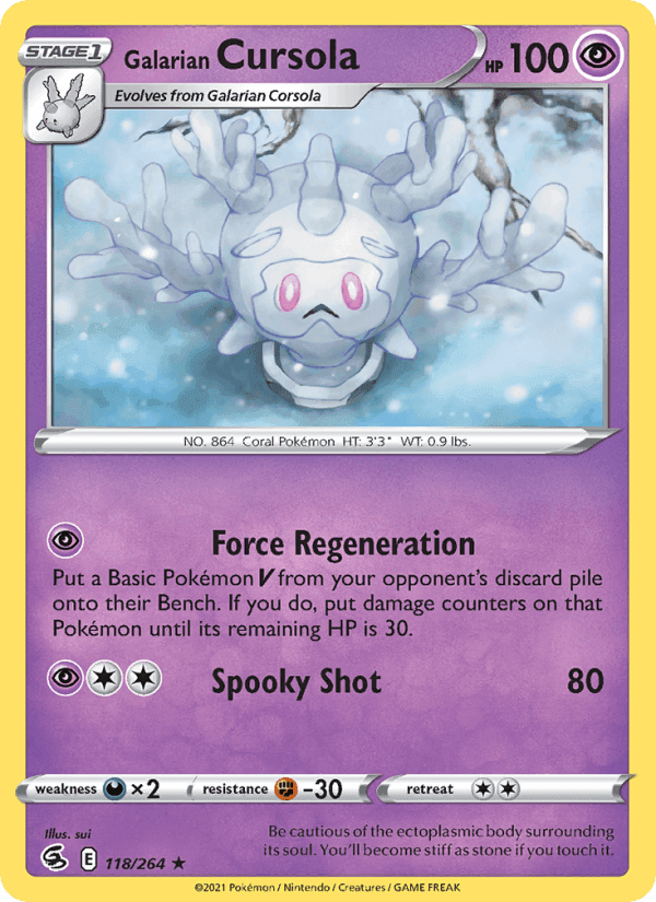 Galarian Cursola, card 118 from Fusion Strike