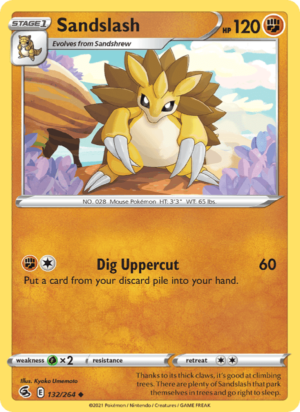 Sandslash, card 132 from Fusion Strike