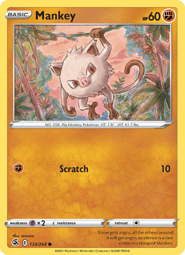 Mankey, card 133 from Fusion Strike
