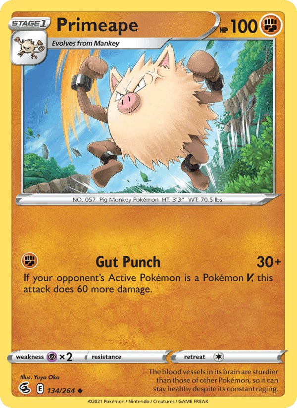 Primeape, card 134 from Fusion Strike