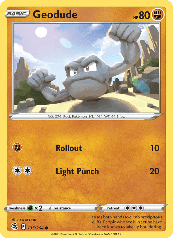 Geodude, card 135 from Fusion Strike