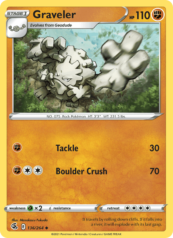 Graveler, card 136 from Fusion Strike
