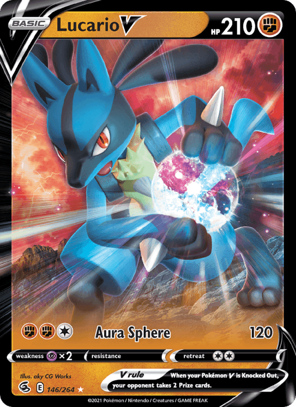 Lucario V, card 146 from Fusion Strike