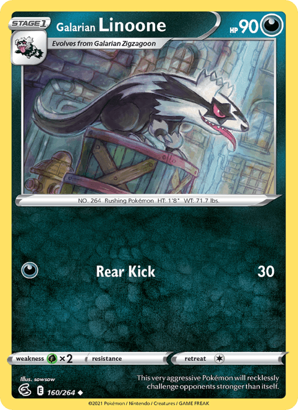 Galarian Linoone, card 160 from Fusion Strike
