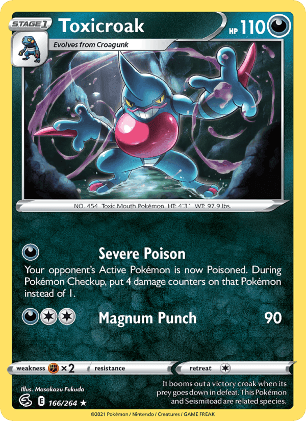 Toxicroak, card 166 from Fusion Strike