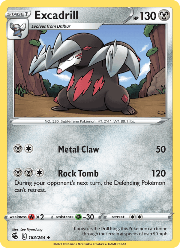 Excadrill, card 183 from Fusion Strike