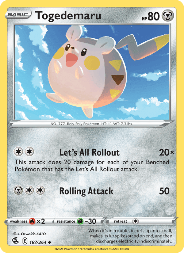 Togedemaru, card 187 from Fusion Strike