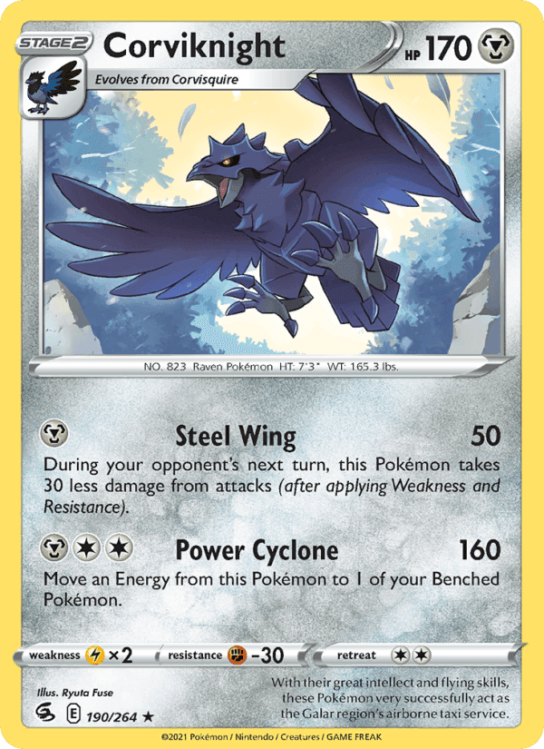 Corviknight, card 190 from Fusion Strike