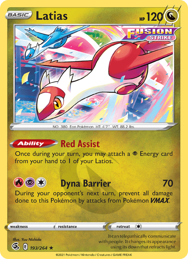 Latias, card 193 from Fusion Strike