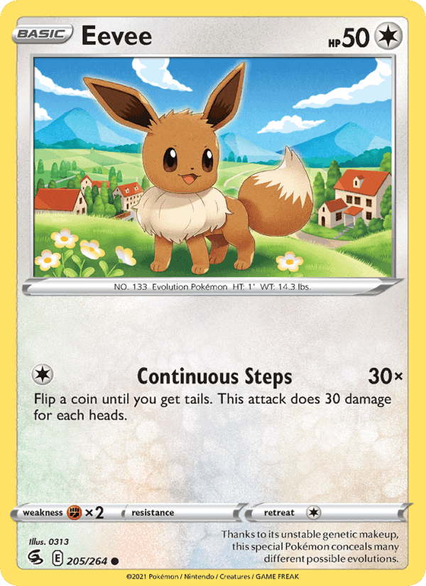 Eevee, card 205 from Fusion Strike
