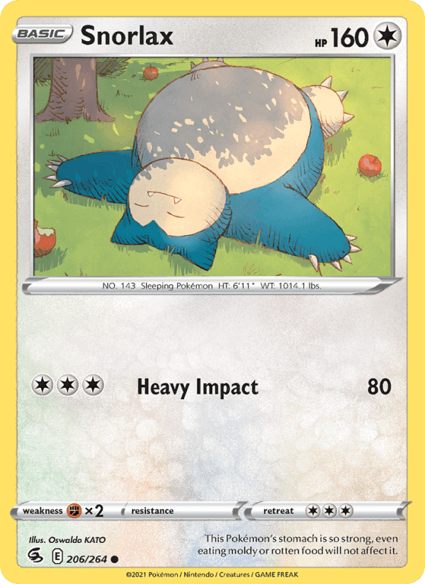 Snorlax, card 206 from Fusion Strike