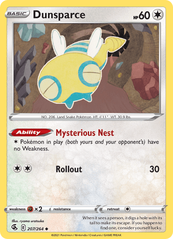 Dunsparce, card 207 from Fusion Strike