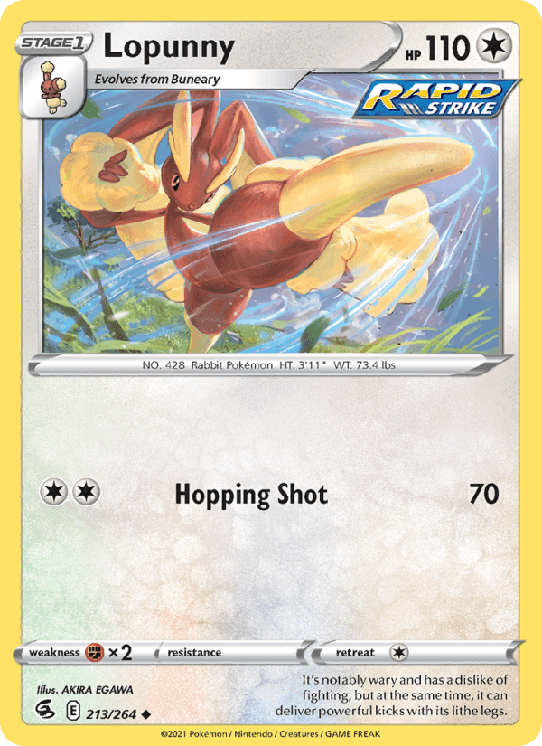 Lopunny, card 213 from Fusion Strike