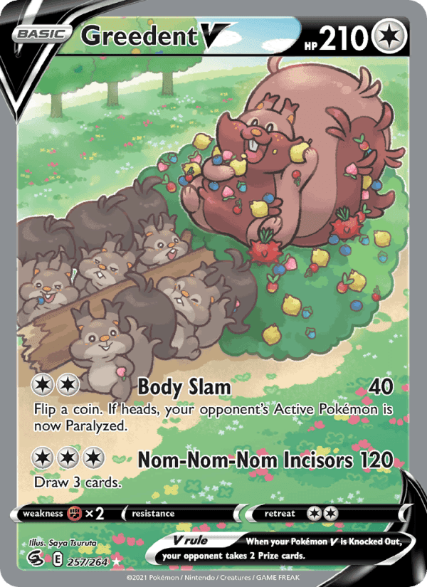 Greedent V, card 257 from Fusion Strike