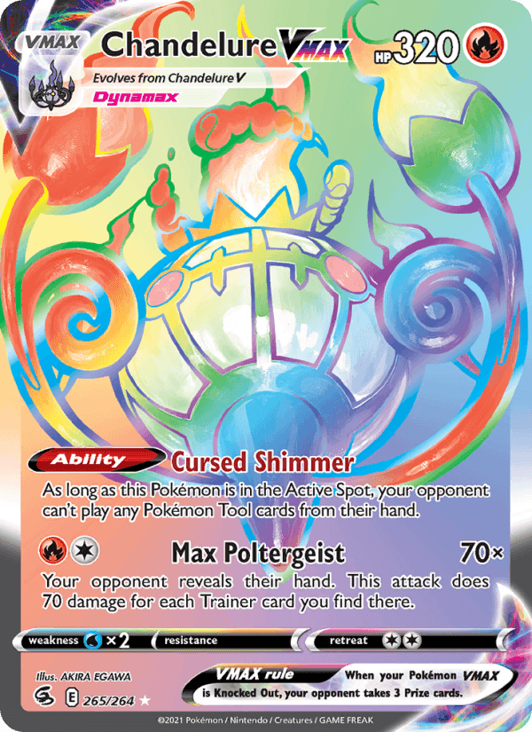 Chandelure VMAX, card 265 from Fusion Strike