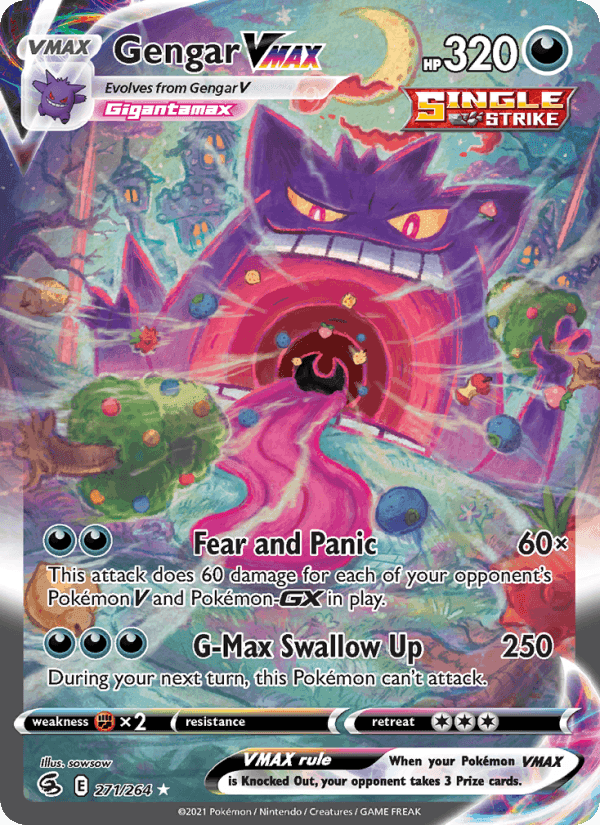 Gengar VMAX, carte 271 de Fusion Strike