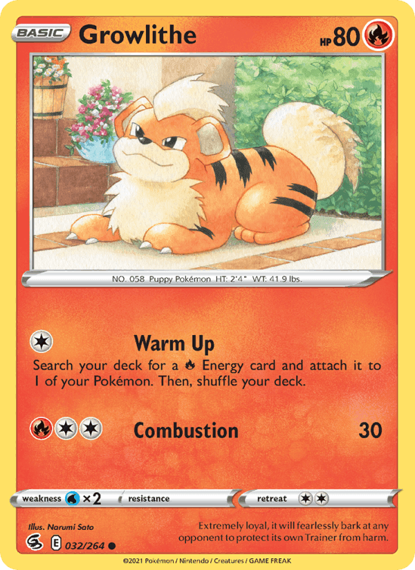 Growlithe, card 32 from Fusion Strike