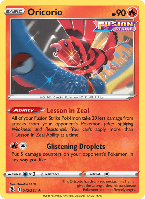 Oricorio, card 42 from Fusion Strike