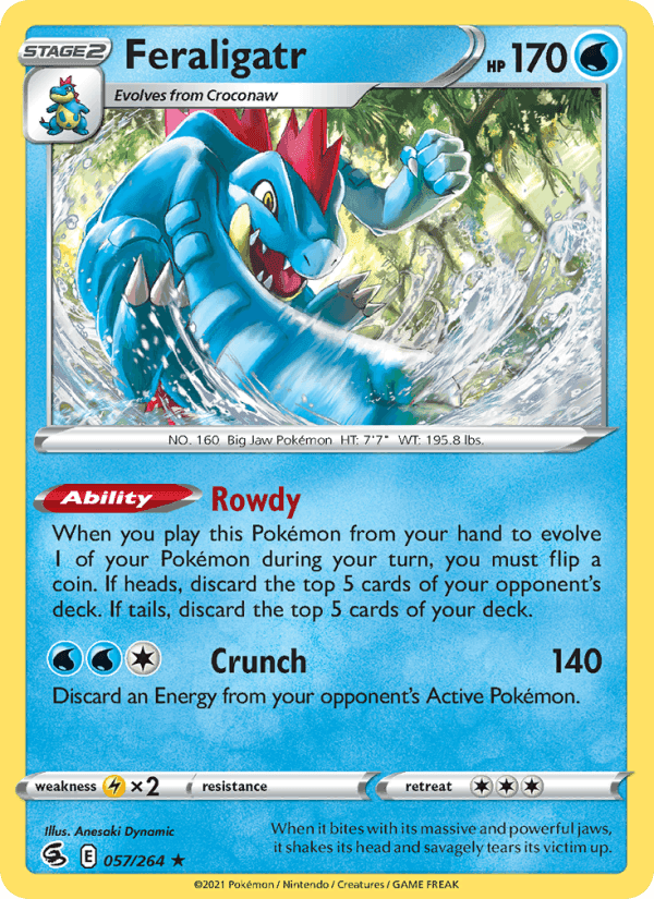 Feraligatr, carta 57 di Fusion Strike