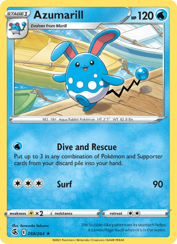 Azumarill, card 59 from Fusion Strike